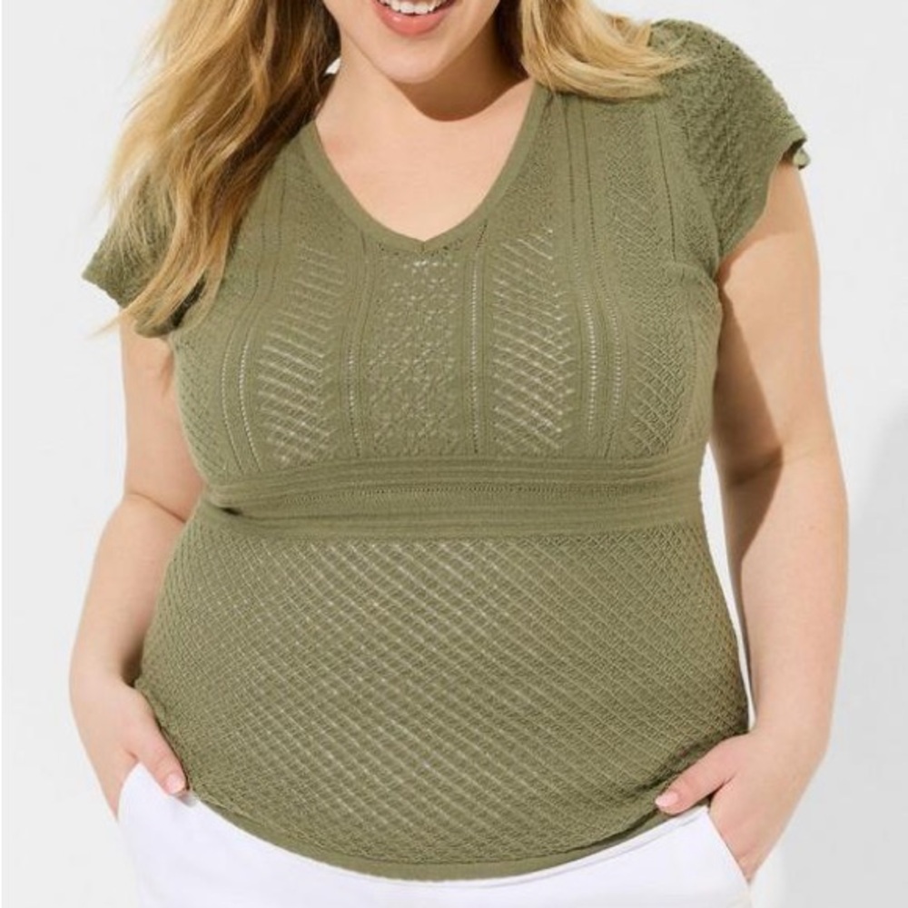 Torrid Everyday Soft Pullover Pointelle Sweater